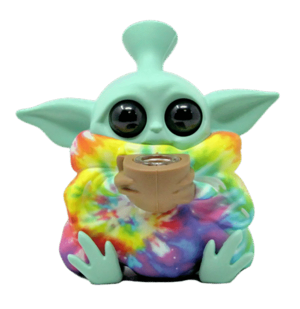 5" baby yoda silicone water pipe