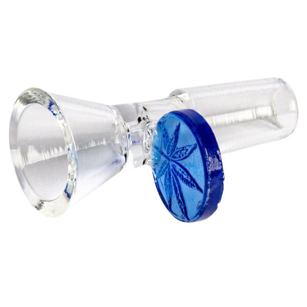 14mm male red eye glass cone pull out w/ leaf handle bowl