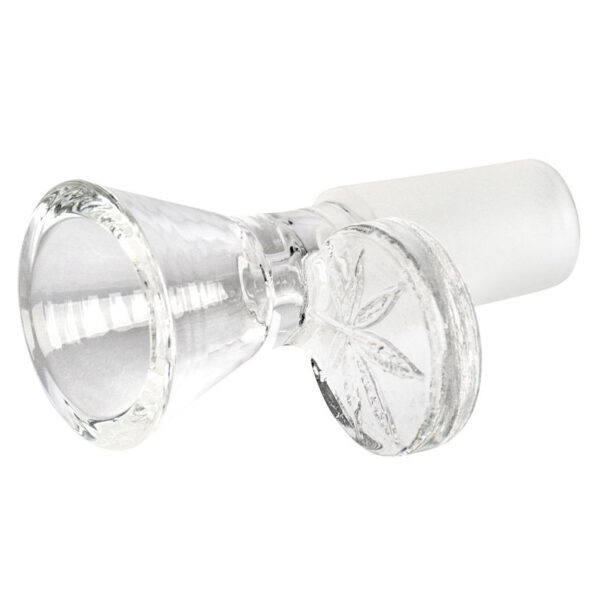 14mm male red eye glass cone pull out w/ leaf handle bowl