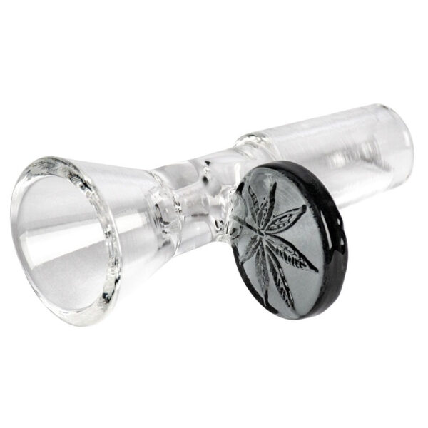 14mm male red eye glass cone pull out w/ leaf handle bowl