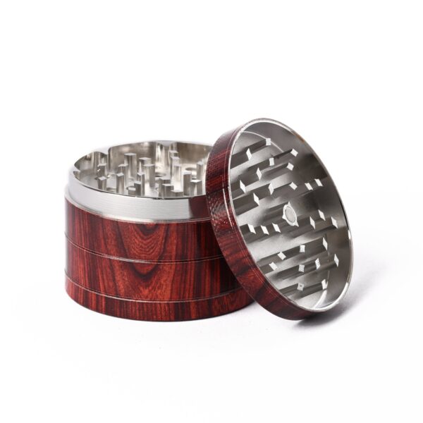60mm rosewood look, 4pc metal herb grinder