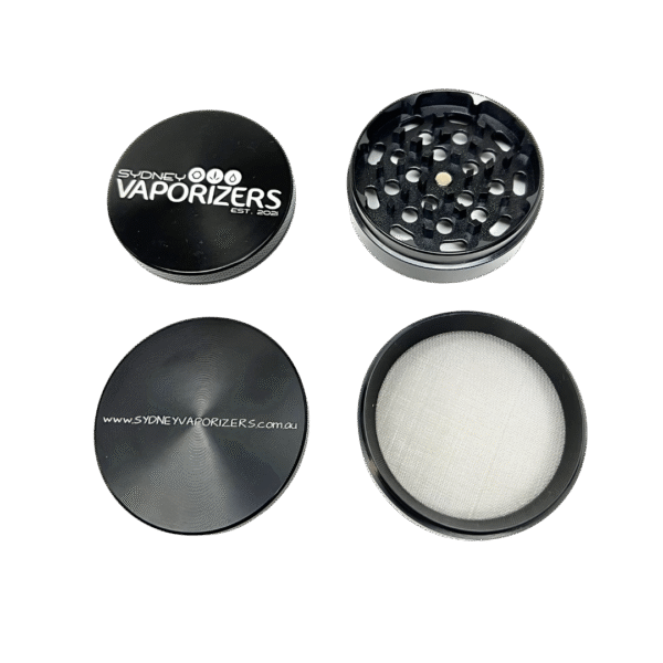 sydney vaporizers black metal 4pc herb grinder 60mm