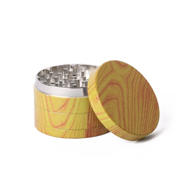 60mm light timber look, 4pc metal herba grinder