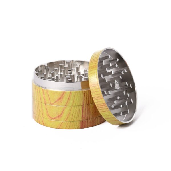 60mm light timber look, 4pc metal herba grinder