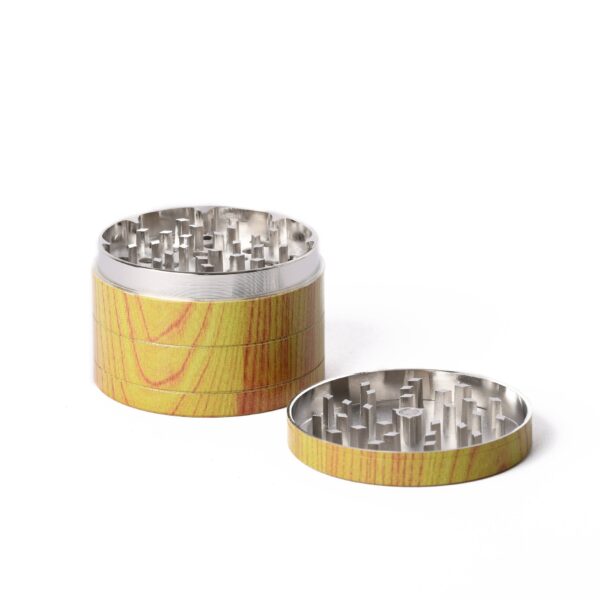 60mm light timber look, 4pc metal herba grinder